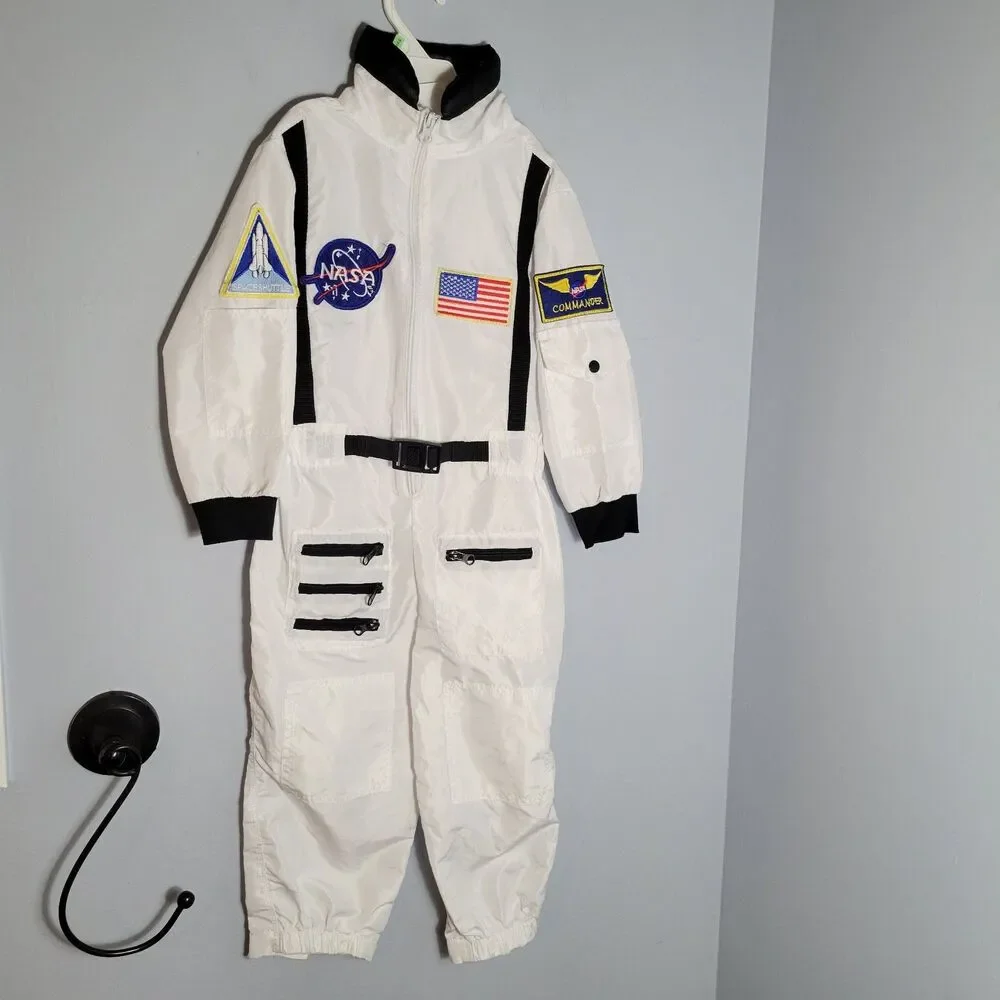 NASA Kids Astronaut Costume Space Shuttle Commander Suit Patches Size XS 2T-3T